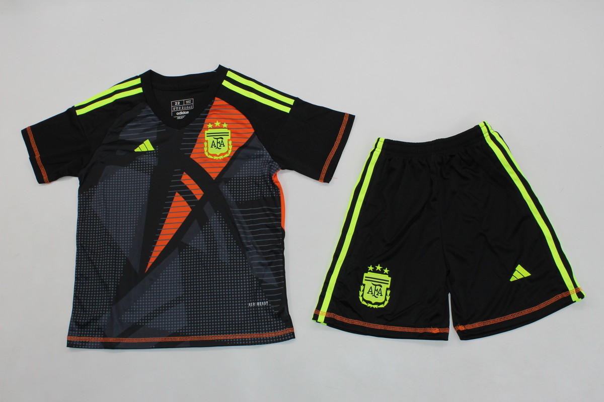 Kids-Argentina 2024 GK Black Soccer Jersey